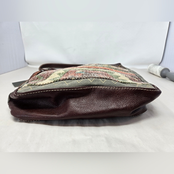 Myra Lugini Shoulder Bag Rixh Canvas & Leather Trim Adj. Strap Rustic Cowgirl - Picture 4 of 15